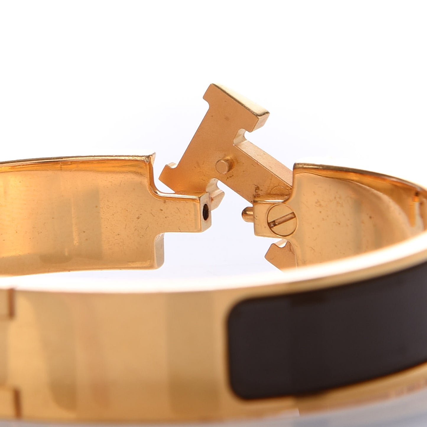 Enamel Narrow Clic Clac H Bracelet PM Cachou