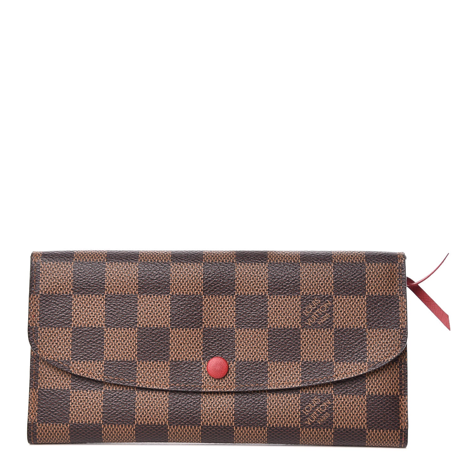 Louis Vuitton Damier Ebene Emilie Wallet Red 1 of 8