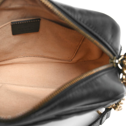 Gucci Calfskin Matelasse Small GG Marmont Chain Shoulder Bag Black 5 of 10