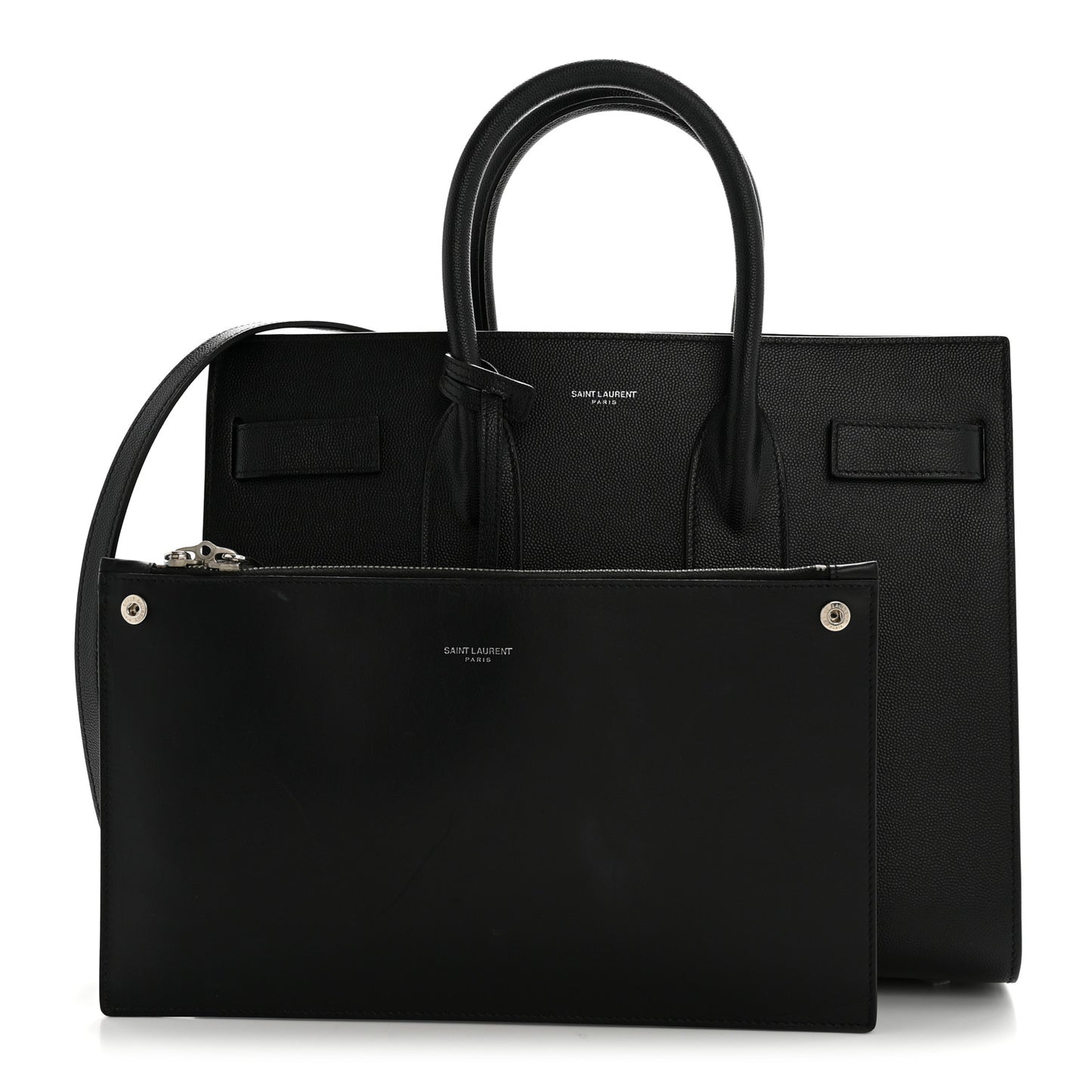 Grained Calfskin Small Sac De Jour Black