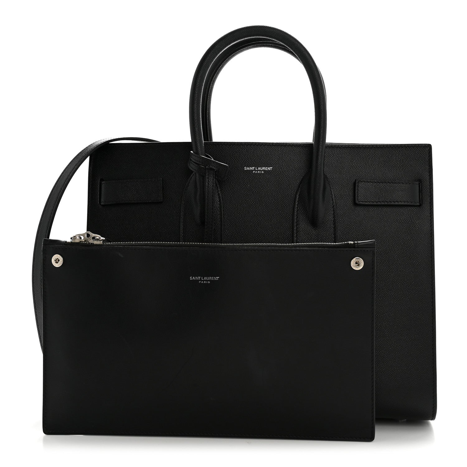 Saint Laurent Grained Calfskin Small Sac De Jour Black 3 of 16