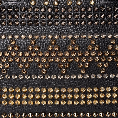 Christian Louboutin Calfskin Mix Chevron Spikes Small Panettone Bowling Bag Black 13 of 13