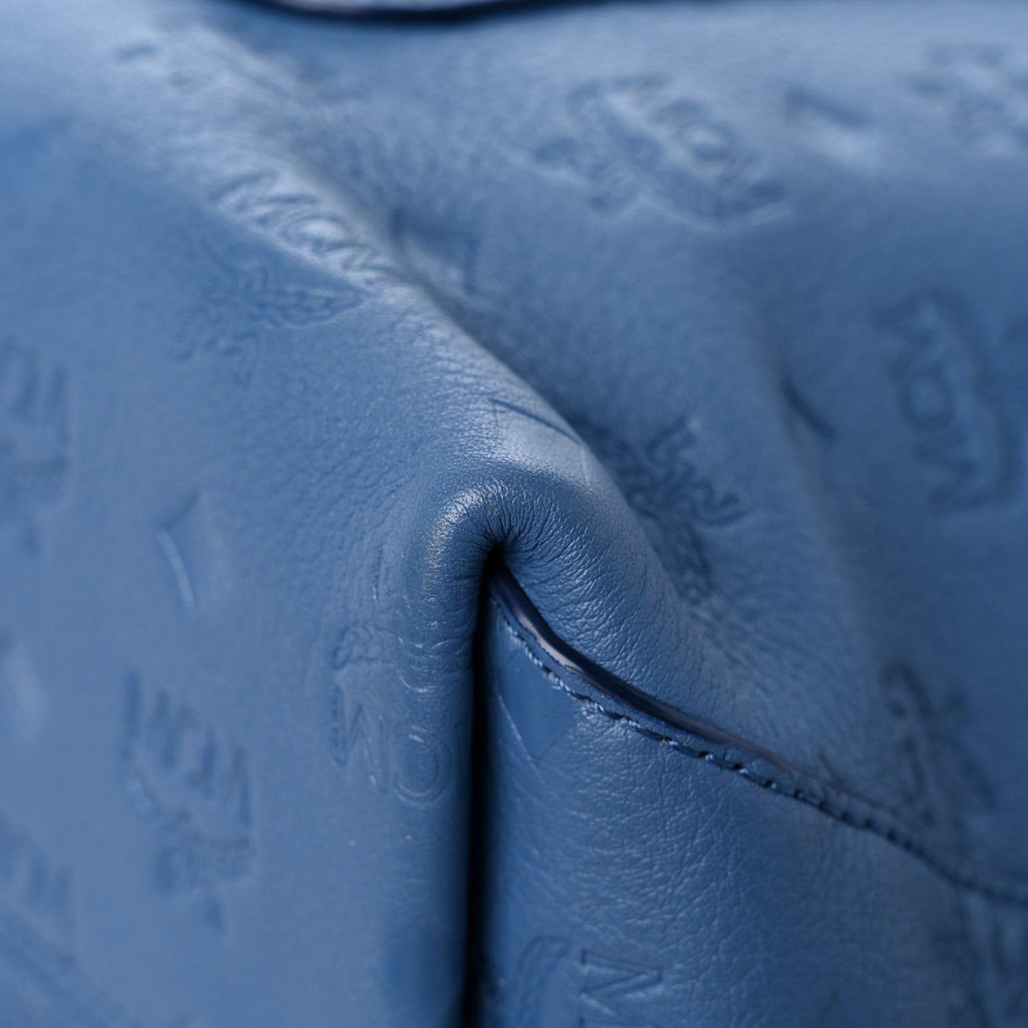 MCM Calfskin Ottomar Monogram Large Klara Hobo Luft Blue 10 of 14