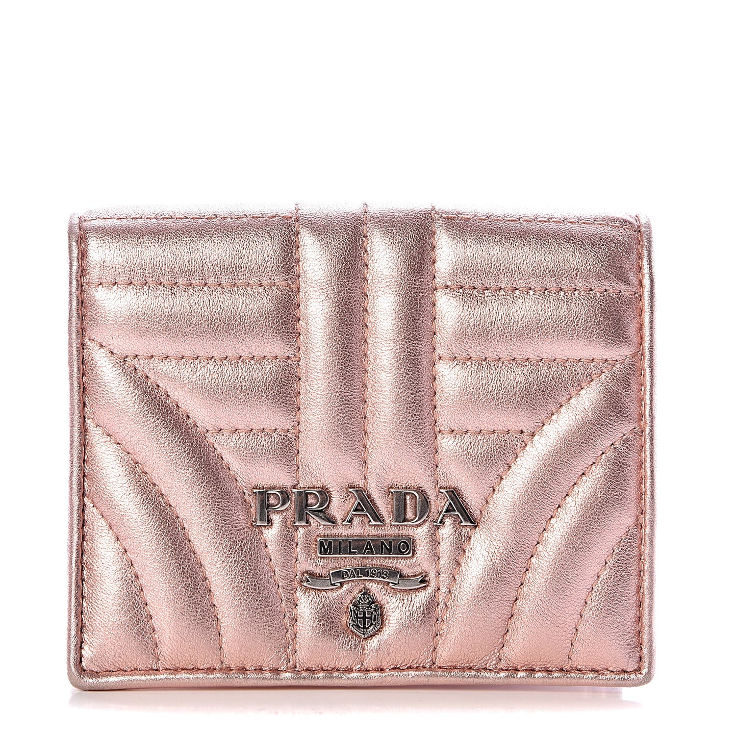 Metallic Nappa Impunture Diagramme Wallet Rosa Mordore