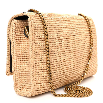 Saint Laurent Raffia Medium Monogram Kate Satchel Natural 2 of 10