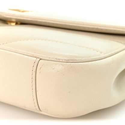 Saint Laurent Lambskin Chevron Quilted Mini LouLou  Crema Soft 10 of 13