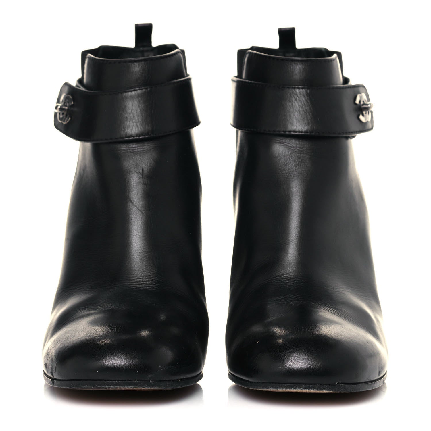 Chanel Calfskin CC Turnlock Ankle Boots 40.5 Black 2 of 13