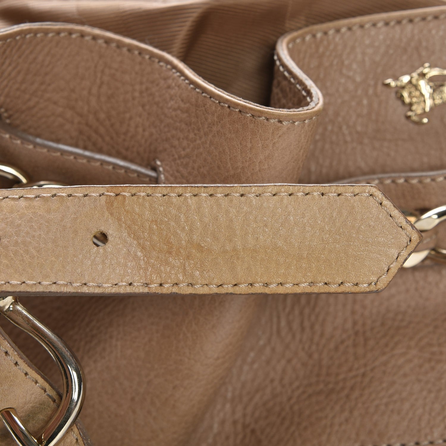 Burberry Grainy Calfskin House Check Margaret Bag Light Nude 11 of 15