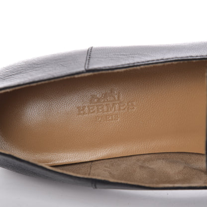 Hermes Supple Goatskin Womens Time Loafers 36.5 Black 7 of 8