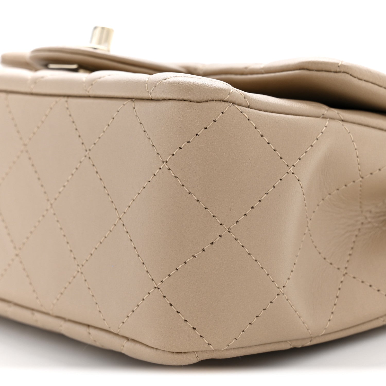 Chanel Lambskin Quilted Mini Rectangular Flap Beige 10 of 10