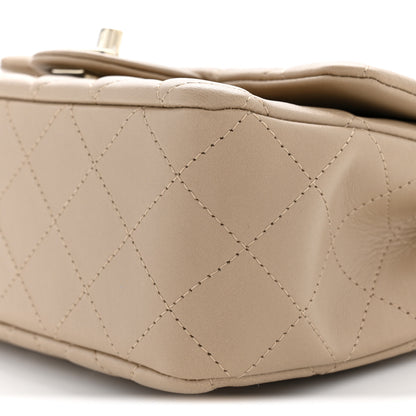 Chanel Lambskin Quilted Mini Rectangular Flap Beige 10 of 10