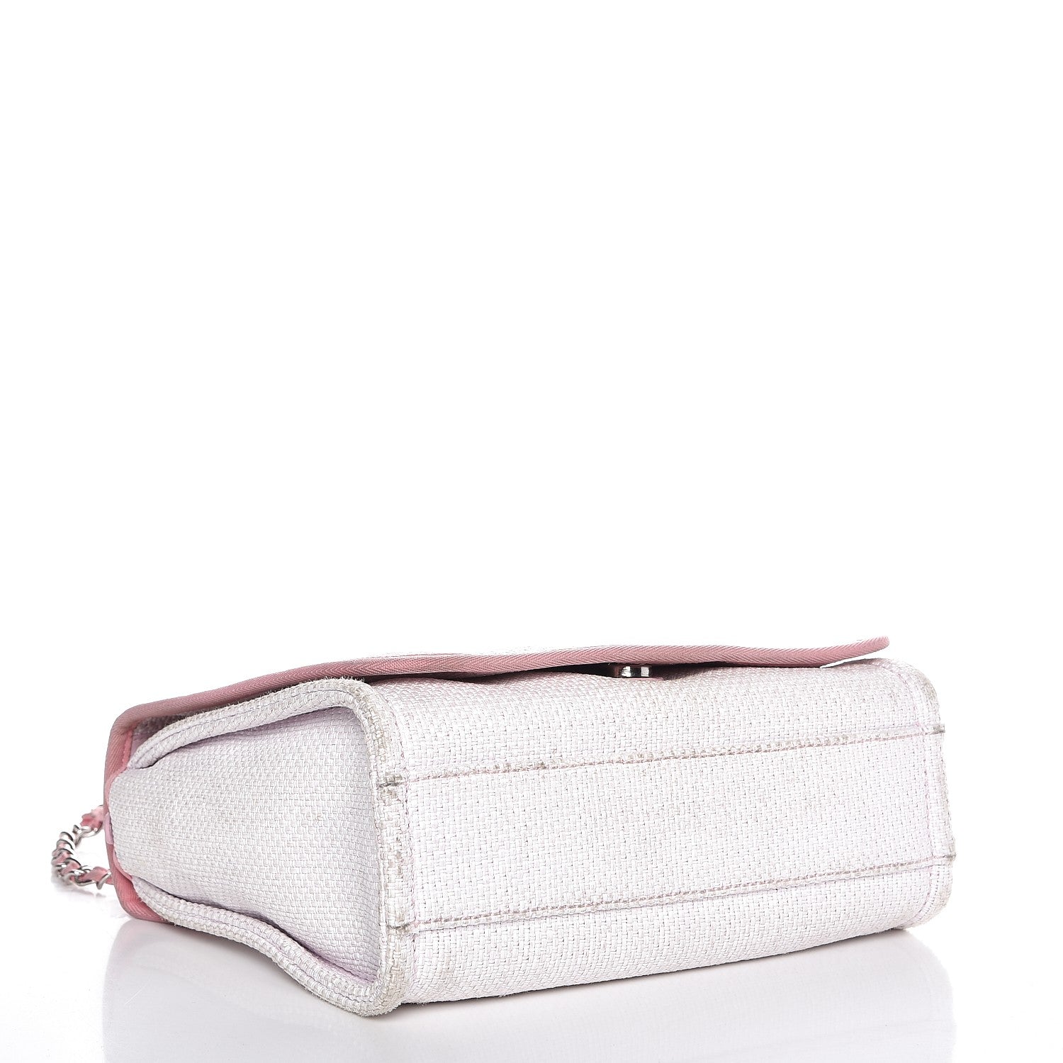 Chanel Woven Straw Raffia Small Deauville Messenger Light Pink 4 of 17