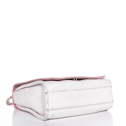 Chanel Woven Straw Raffia Small Deauville Messenger Light Pink 4 of 17