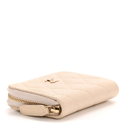 Chanel Caviar Quilted Zip Coin Purse Ivory 4 of 9