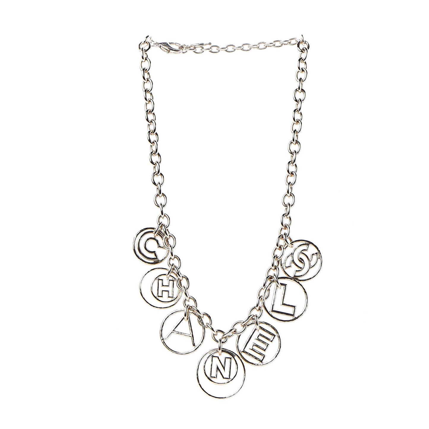 Metal Hoop Cuba Logo Necklace Gold