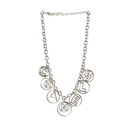 Chanel Metal Hoop Cuba Logo Necklace Gold 3 of 5