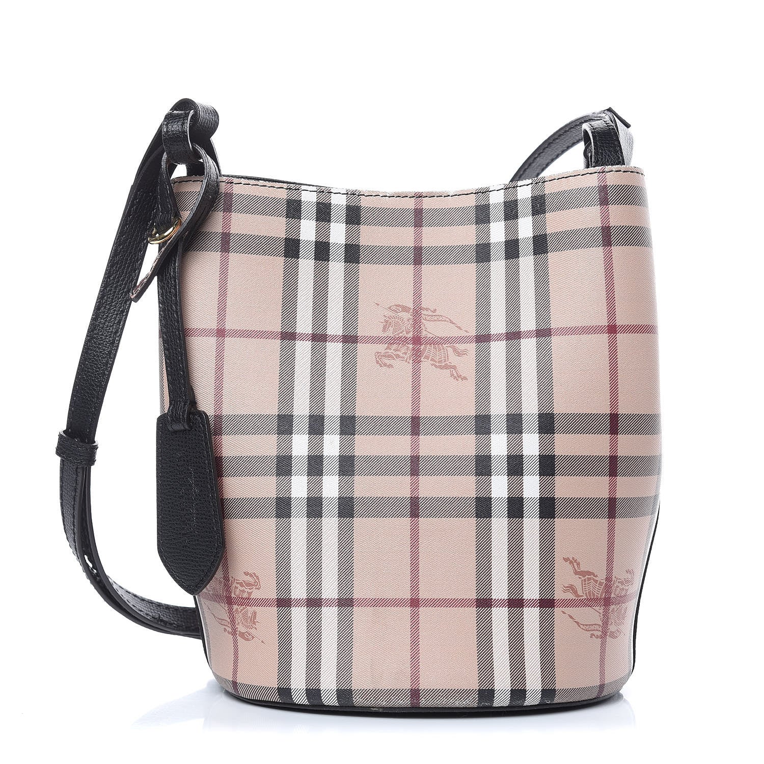 Burberry Haymarket Check Colours Small Lorne Bucket Crossbody Black 1 of 11