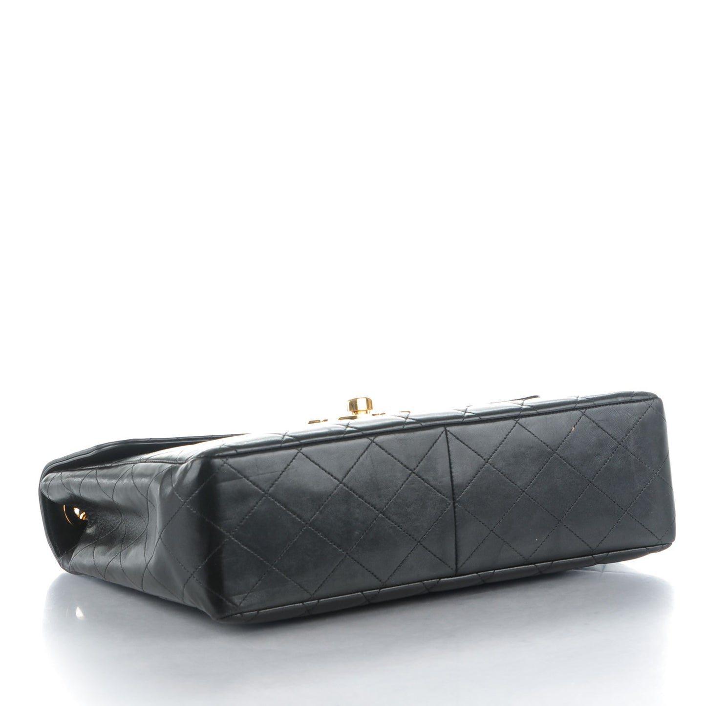 Lambskin Quilted Jumbo Single Flap Black