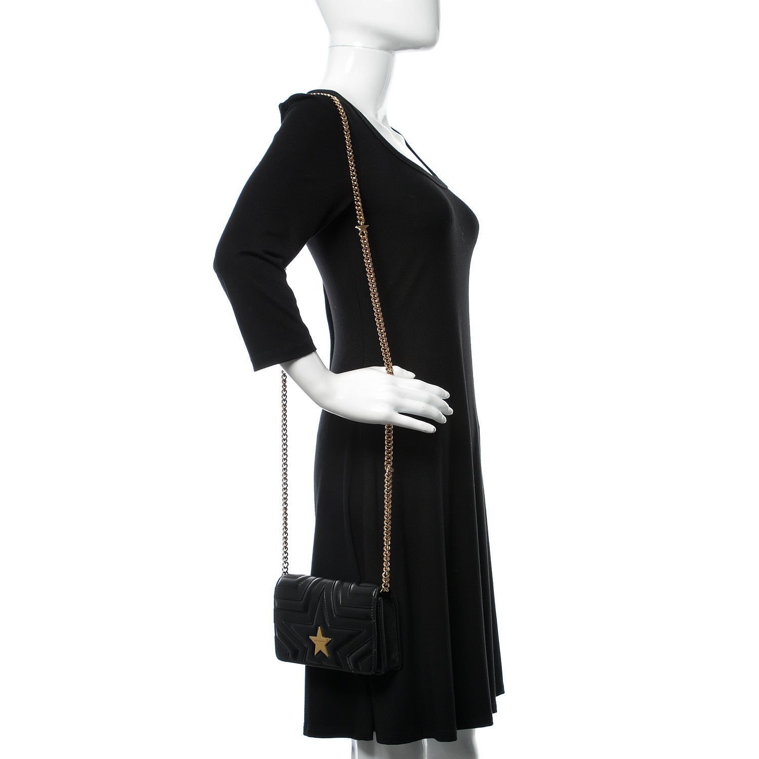Stella McCartney Alter Nappa Star Small Flap Shoulder Bag Black 2 of 9