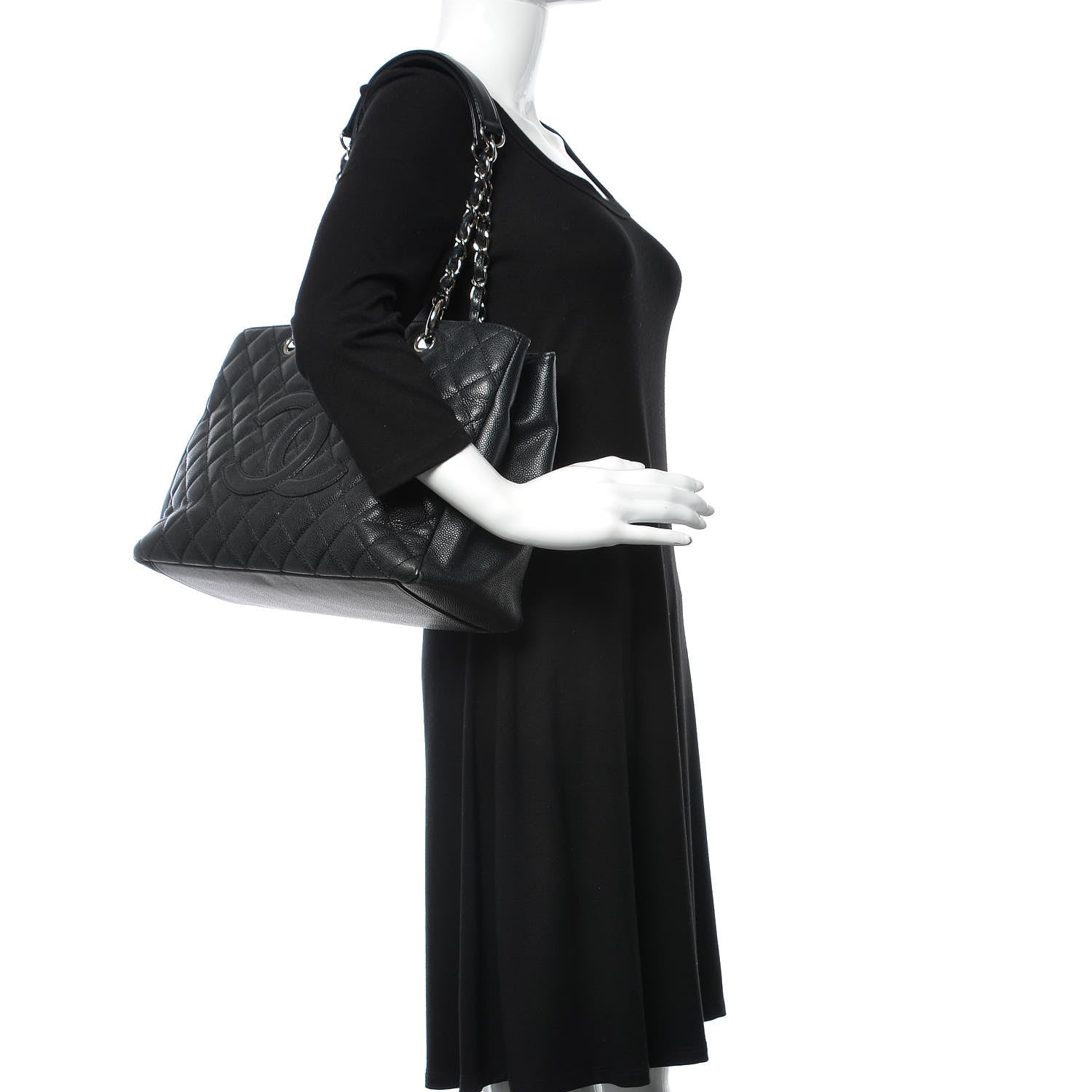 Chanel Caviar Quilted Grand Shopping Tote GST Black 2 of 15