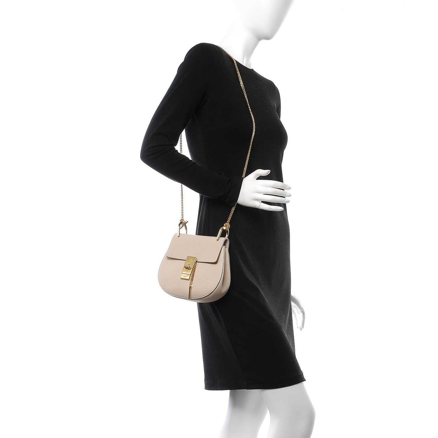 Chloe Grained Lambskin Mini Drew Shoulder Bag Abstract White 2 of 7