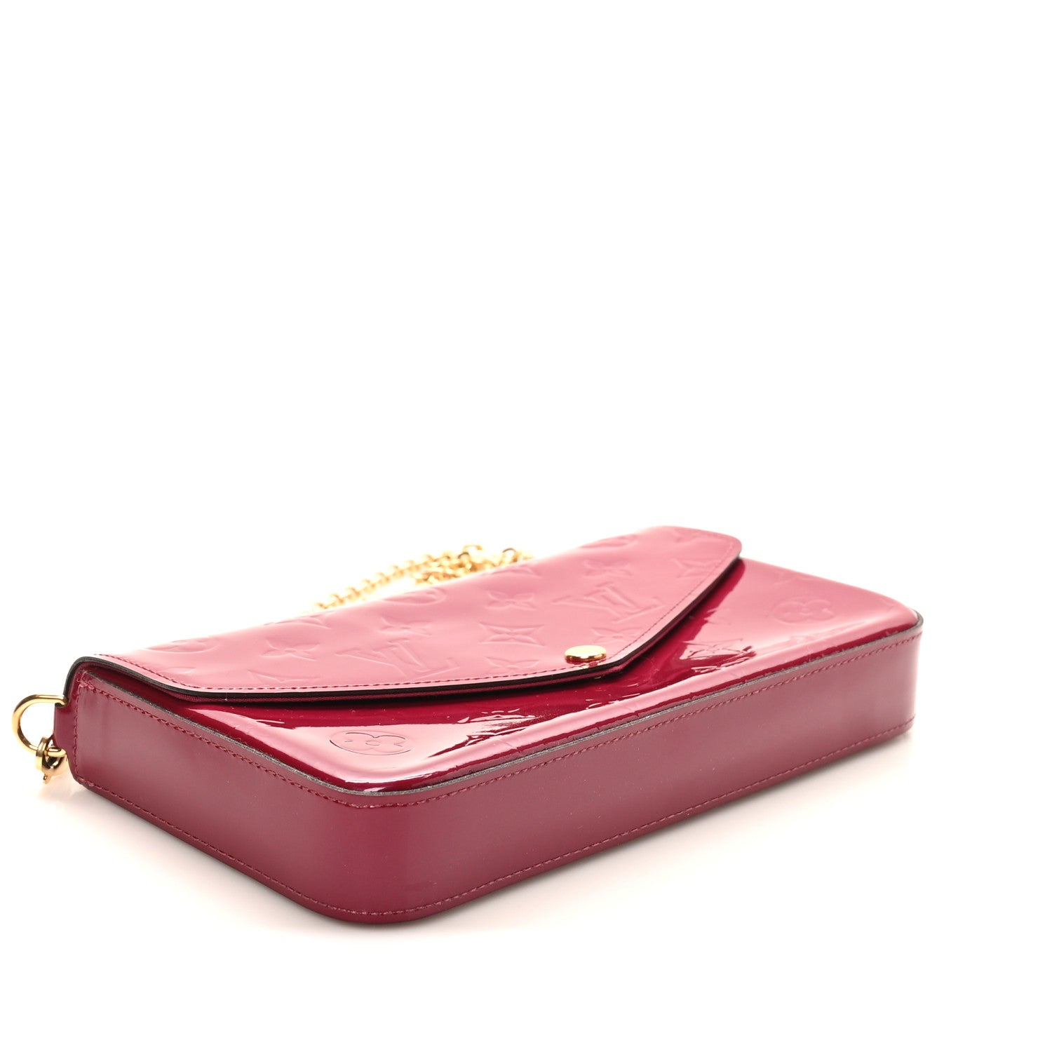 Louis Vuitton Vernis Felicie Chain Wallet Magenta 4 of 10