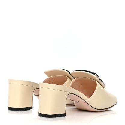 Gucci Malaga Kid Crystal Square G Madelyn Mules 35 Vintage White 4 of 7