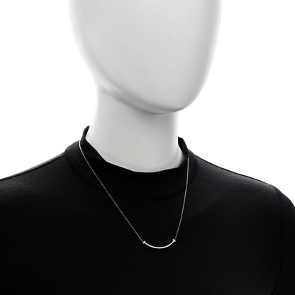 Tiffany 18K Rose Gold Small T Smile Pendant Necklace 2 of 5