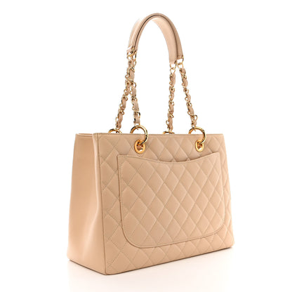 Chanel Caviar Quilted Grand Shopping Tote GST Beige Clair 3 of 11