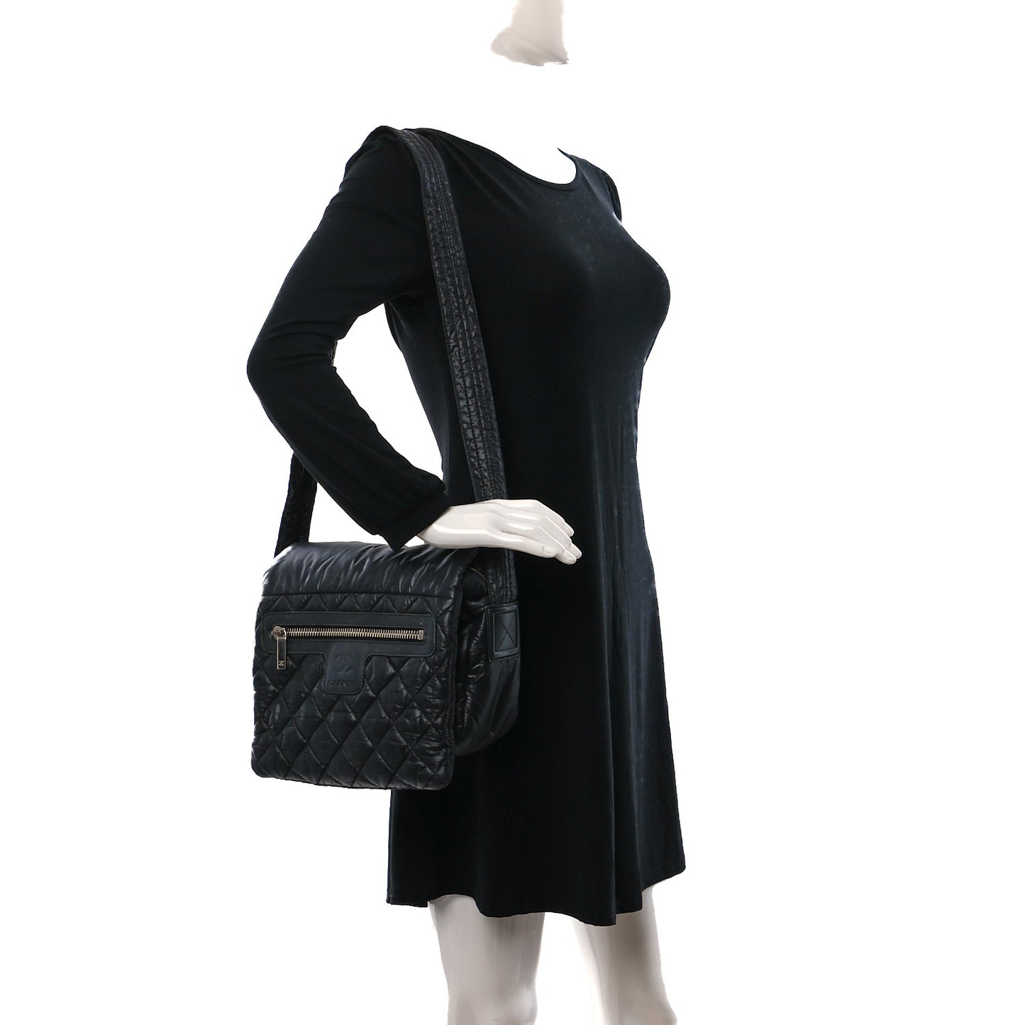 Nylon Small Coco Cocoon Messenger Bag Black