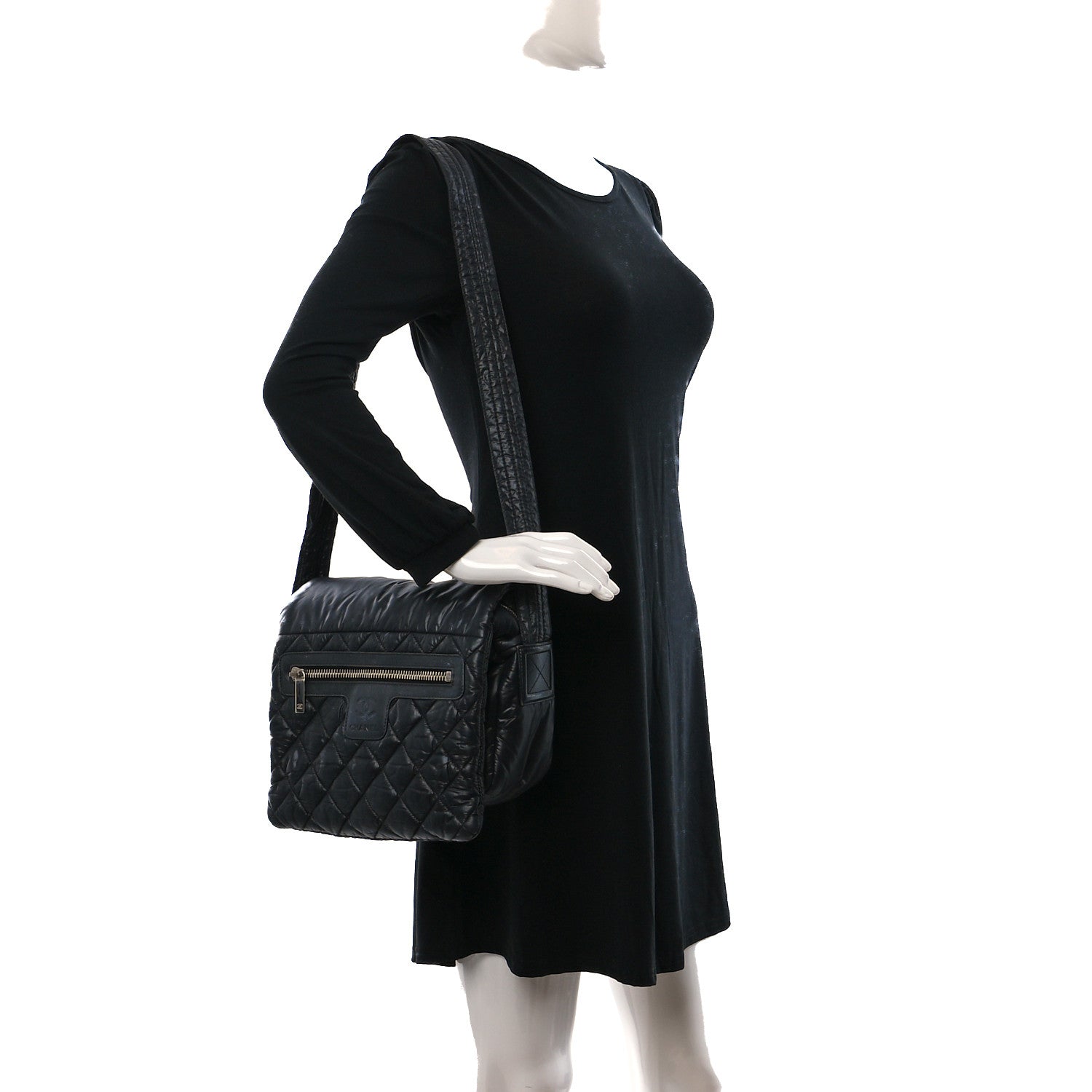 Chanel Nylon Small Coco Cocoon Messenger Bag Black 2 of 9
