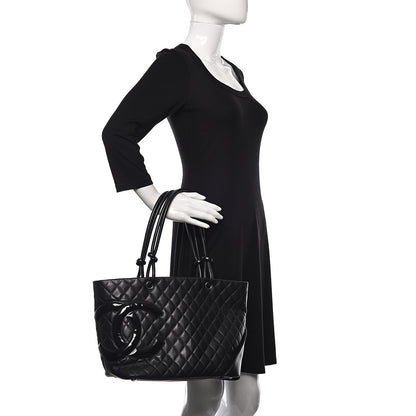 Chanel Calfskin Quilted Large Cambon Tote Black 2 of 13