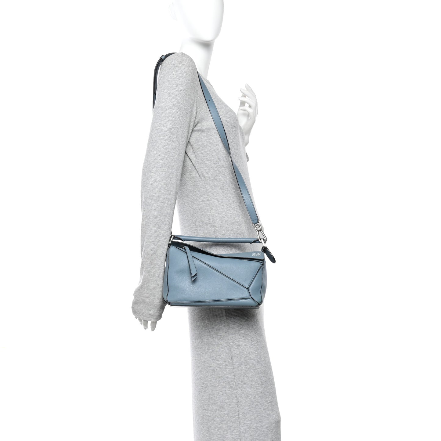 Calfskin Small Puzzle Bag Stone Blue