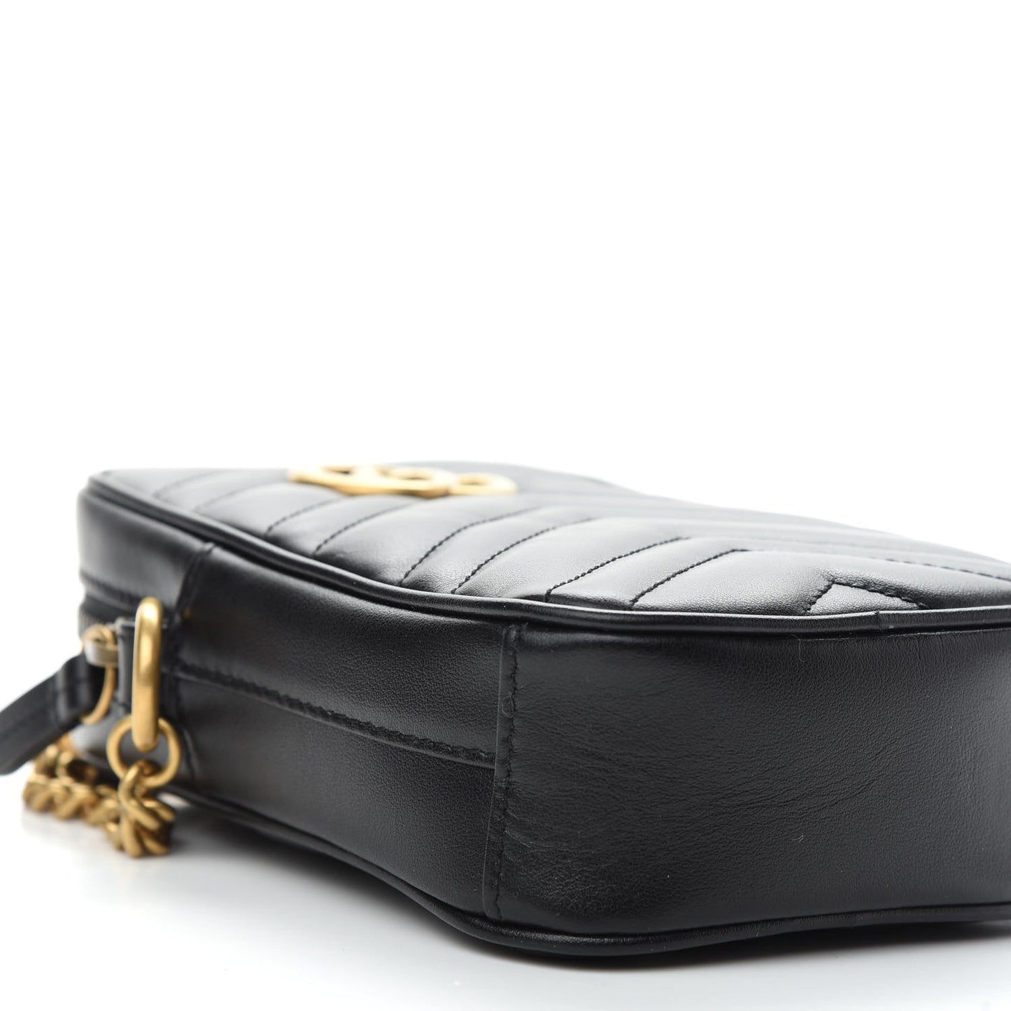 Calfskin Matelasse Mini GG Marmont Crossbody Bag Black