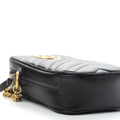 Gucci Calfskin Matelasse Mini GG Marmont Crossbody Bag Black 7 of 8