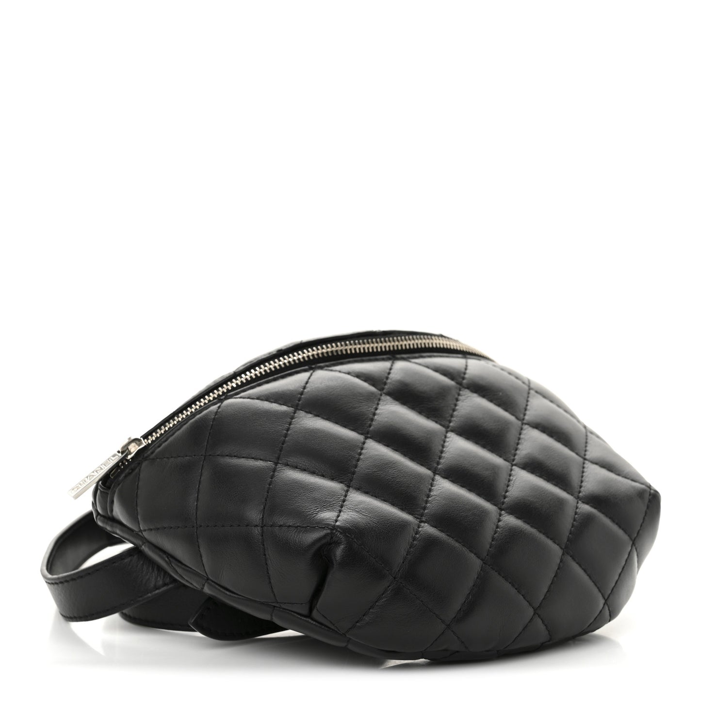 Calfskin Quilted Uniform Waist Belt Bag Black