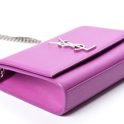 Saint Laurent Grain De Poudre Small Classic Monogram Kate Satchel Light Fuchsia 4 of 9