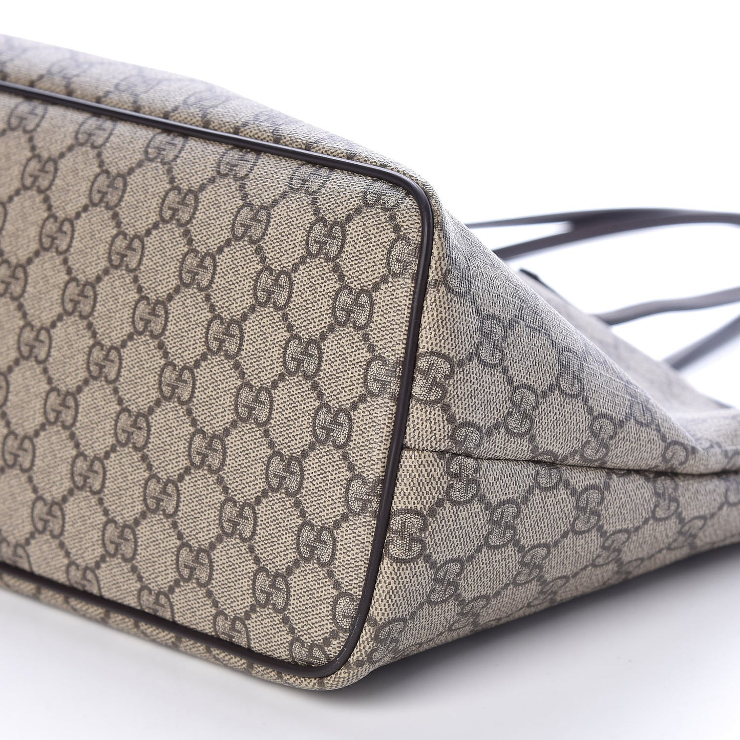 GG Supreme Monogram Medium Zippered Tote Dark Brown