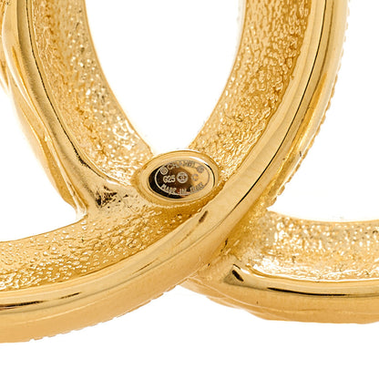 Chanel Metal Quilted Crystal CC Brooch Light Gold 3 of 5