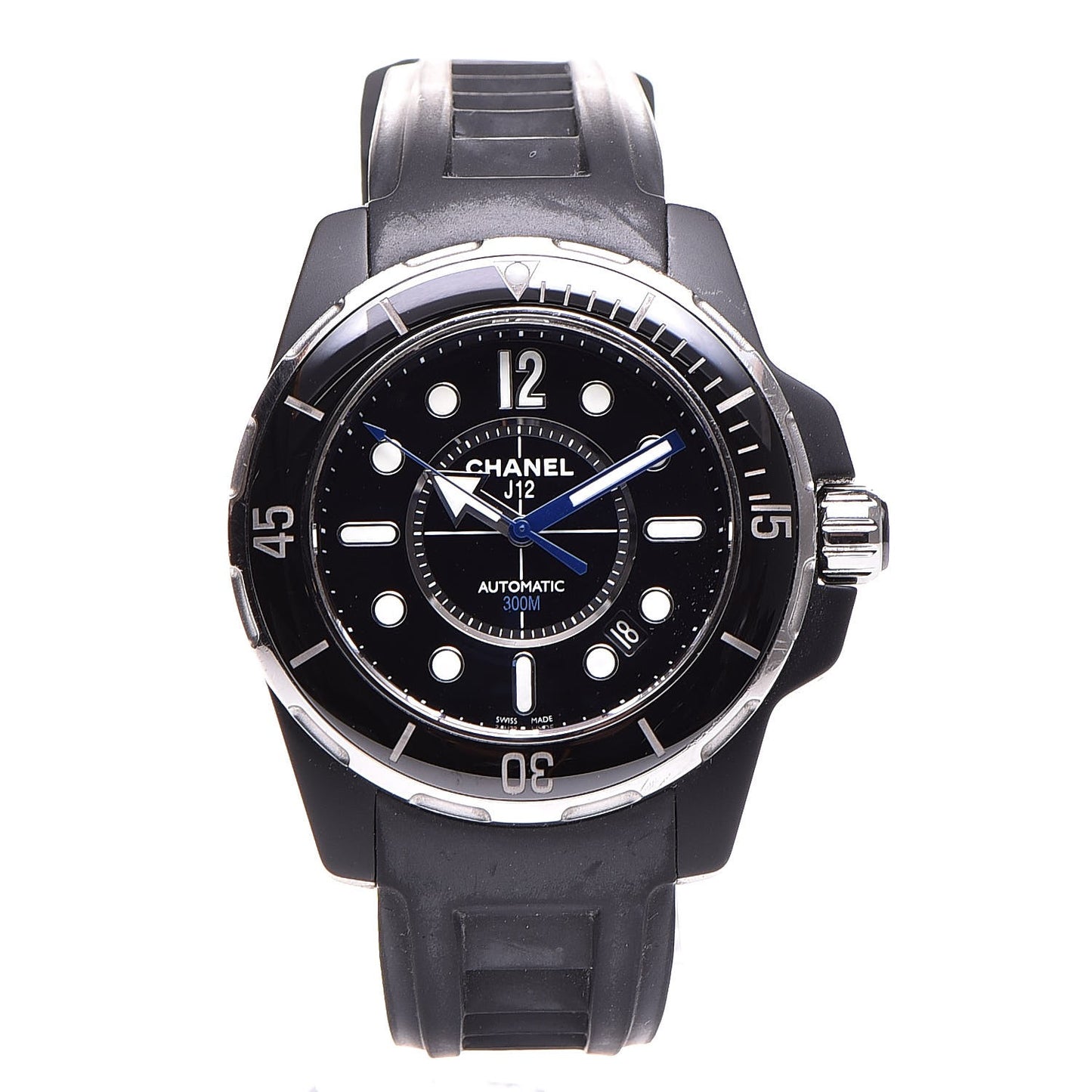 Stainless Steel Ceramic Rubber 41mm J12 Marine Automatic Watch Black