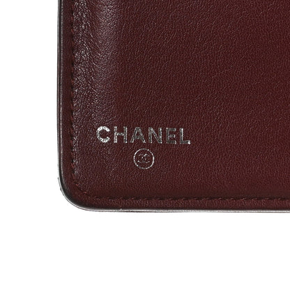 Chanel Goatskin Diamond Embossed Yen Wallet Dark Navy Blue 6 of 10