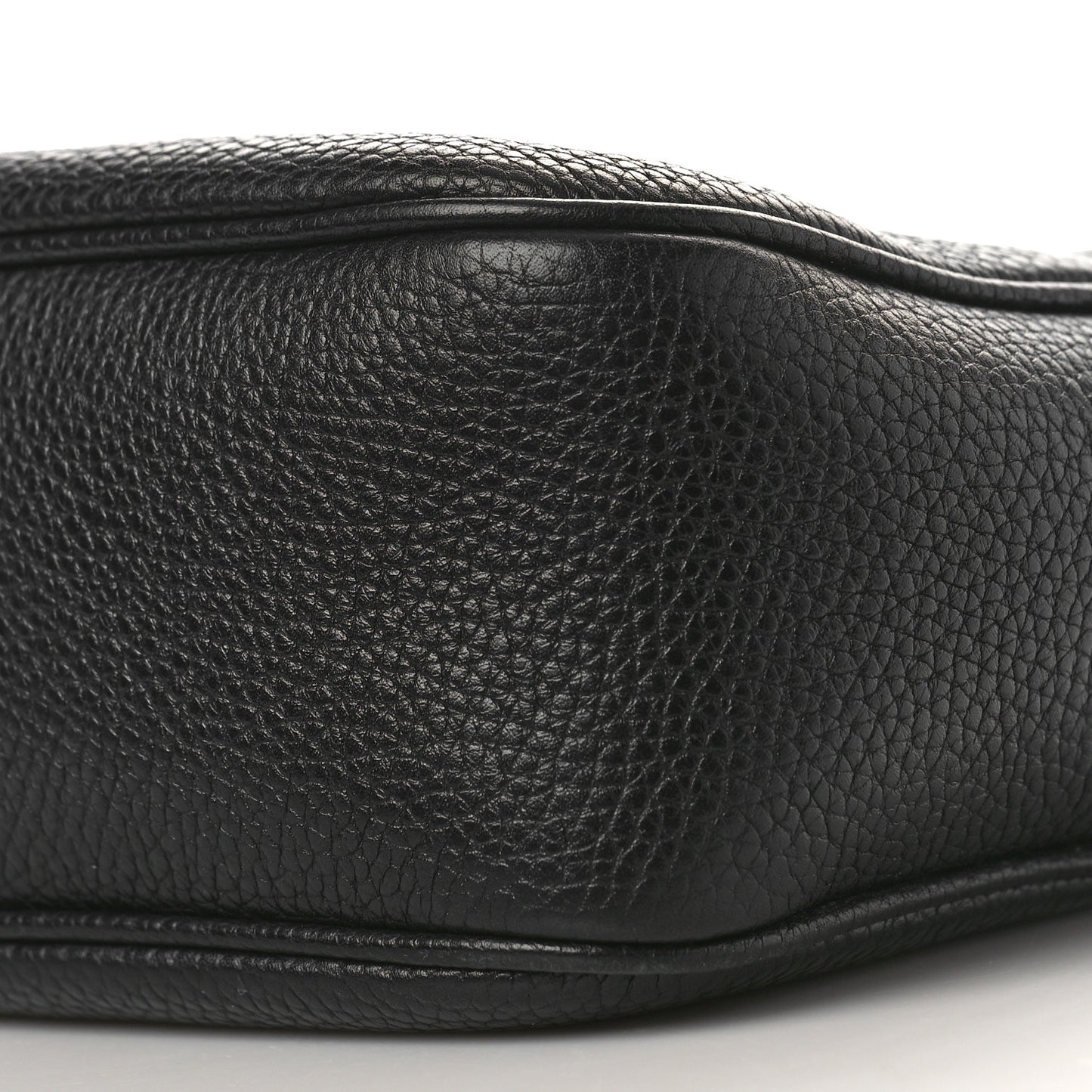 Pebbled Calfskin Small Soho Disco Bag Black