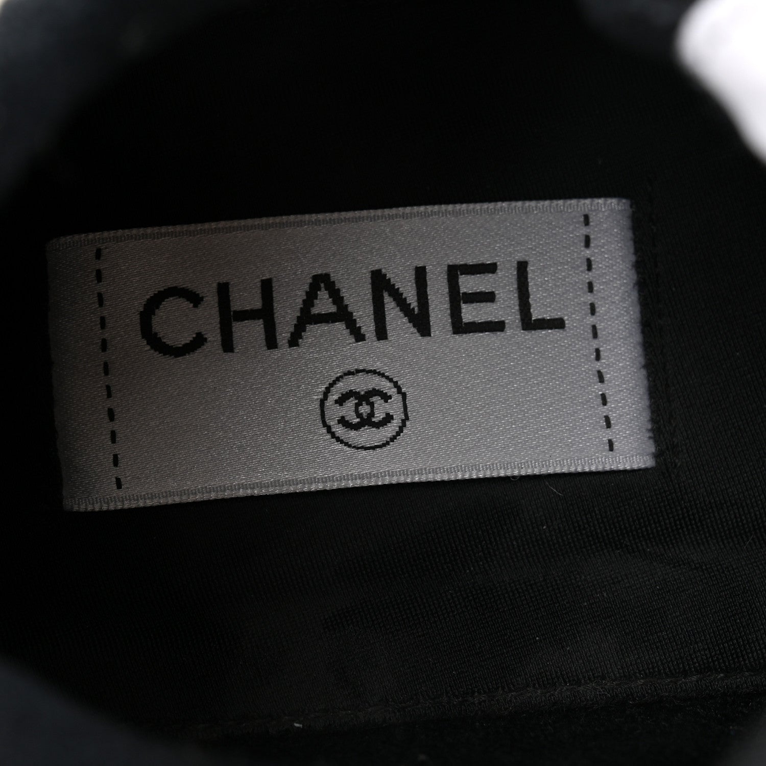 Chanel Grained Calfskin Fabric Womens Logo Sneakers 39.5 White Black 6 of 11