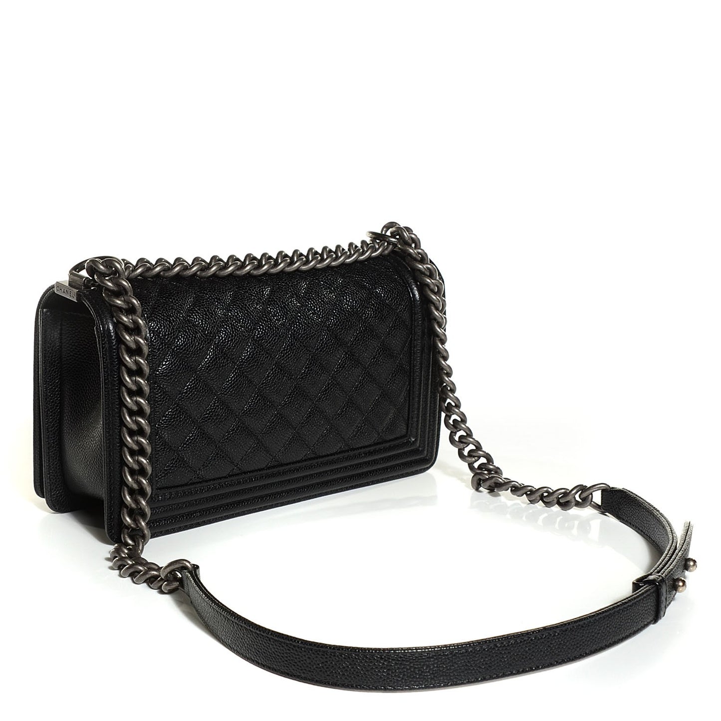 Caviar Quilted Medium Boy Flap Black