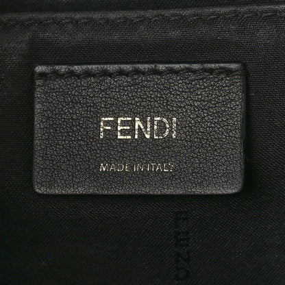 Fendi Glazed Fabric Vitello Century FF 1974 Stamp Patch Camera Case Mogano Panna Black 6 of 8