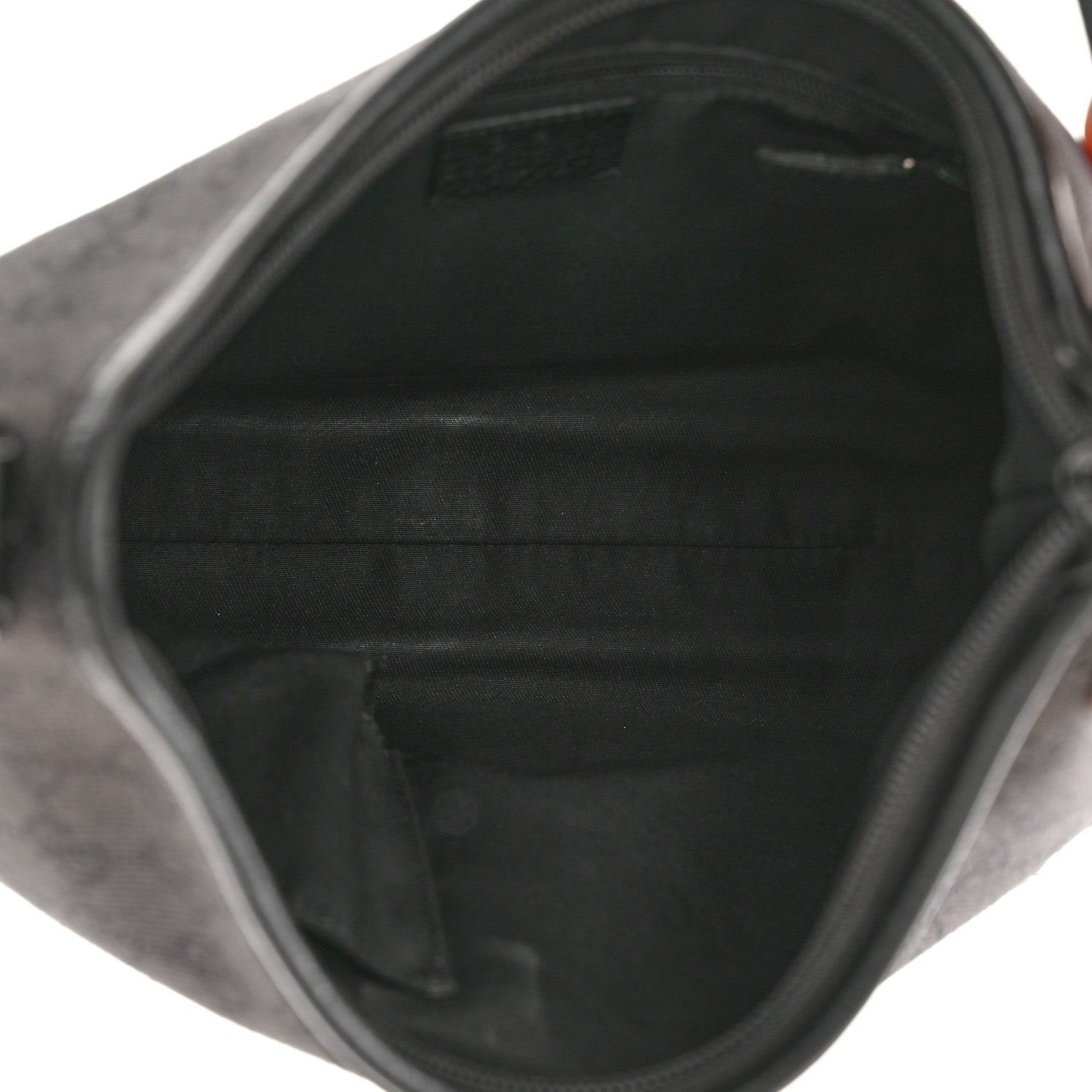 Gucci Denim Monogram Abbey D Ring Hobo Black 5 of 11