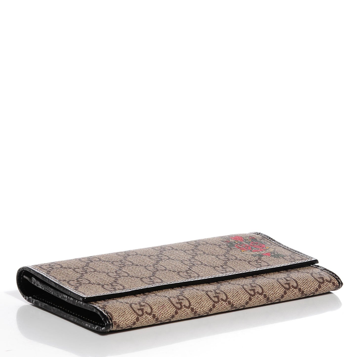 GG Supreme Monogram Tattoo Heart Continental Wallet Brown