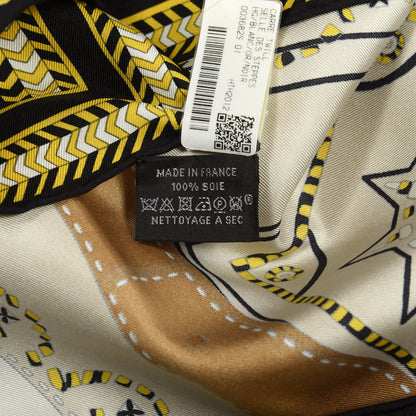 Hermes Silk Selle De Steppes Scarf 90 White Or Black 5 of 5