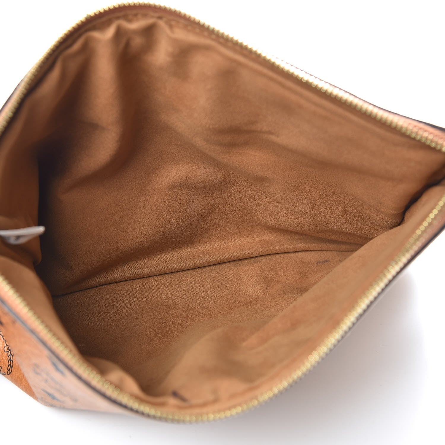MCM Visetos Liz Shopper Tote Pouch Cognac 5 of 14