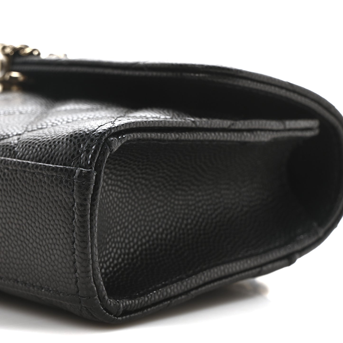 Caviar Quilted Chain Match Top Handle Phone Holder With Chain Black